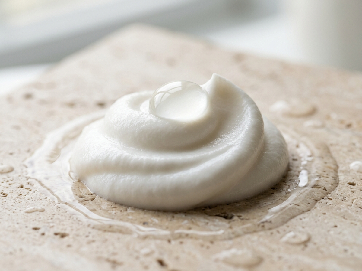 Luxury silk skincare cream and hydrating serum texture