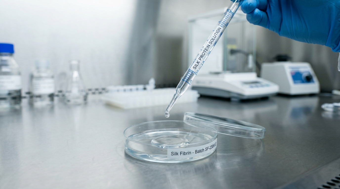 Quality control testing with glass pipette and lab petri dish